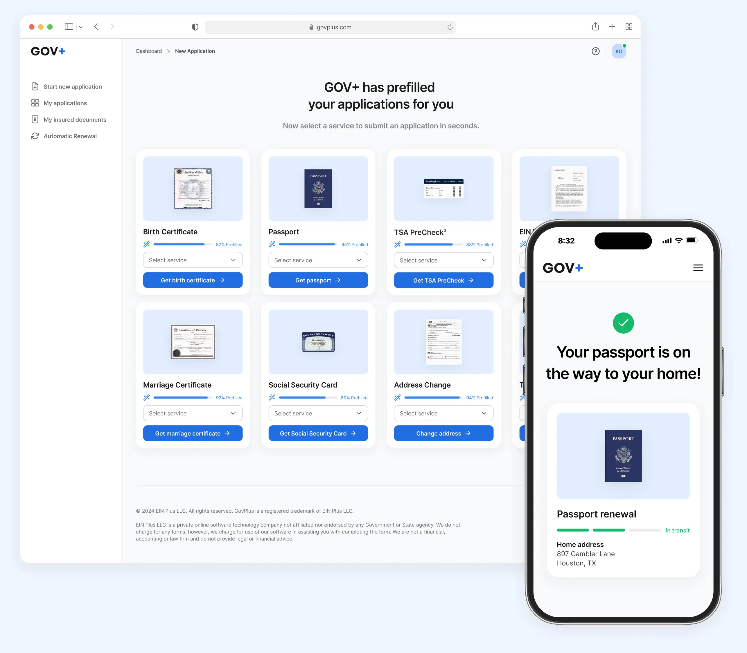 Government applications and forms in one platform